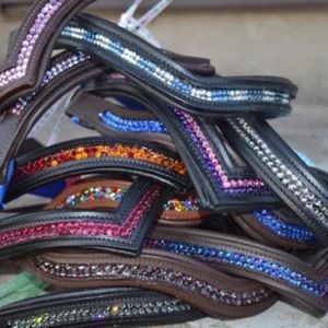 Brownband v shape with Ruby rhinestones